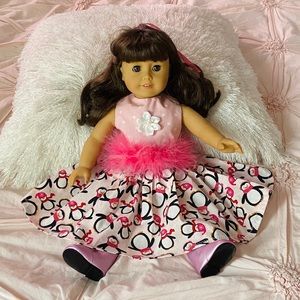 Handmade AG Doll Pink Penguin Dress, Feather Waist